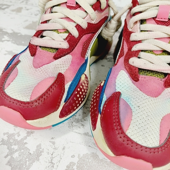 Puma RS-X Multicolor Lace-Up Puzzle Cabernet Shoes K925 - Picture 8 of 12